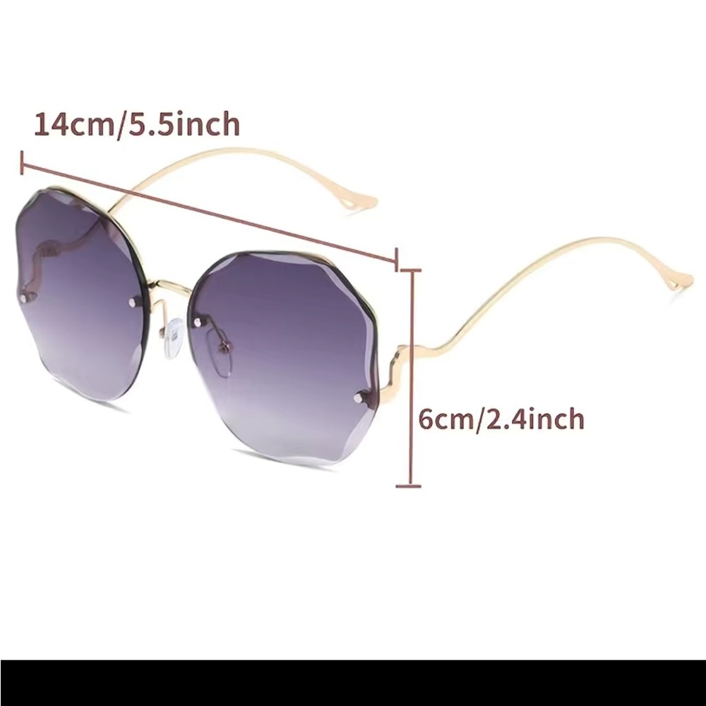 UV Protected Stylish, Oversized Square Sunglasses for Women! Grey/Pink NEW! - Picture 3 of 4